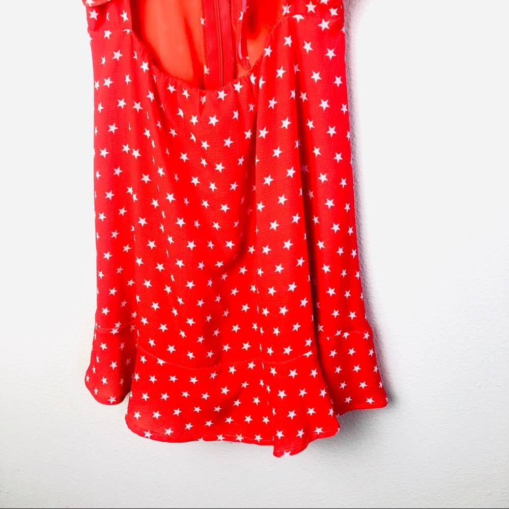 Red Star Tie-Front Mini Dress - Picture 7 of 8
